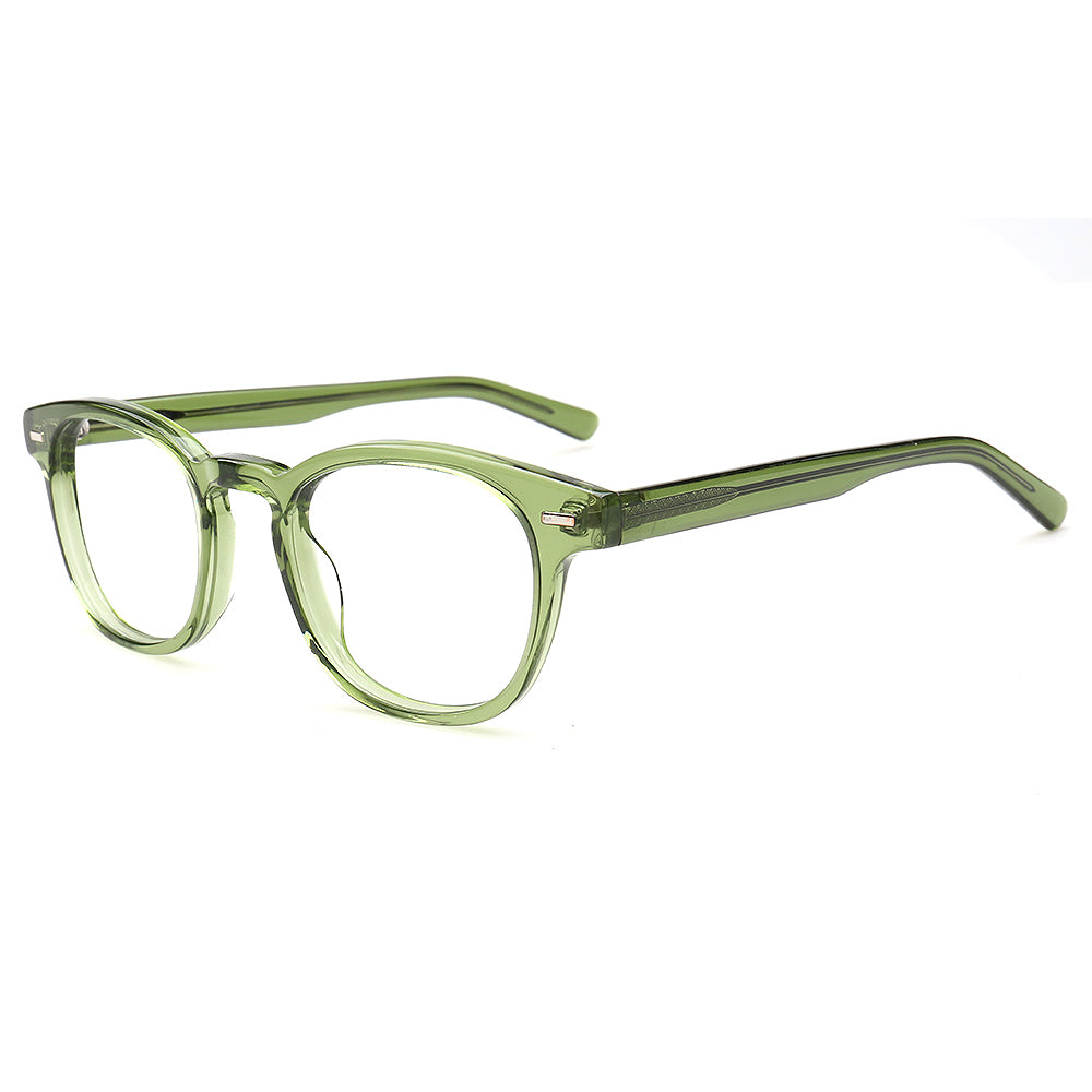 mens transparent green glasses frames square