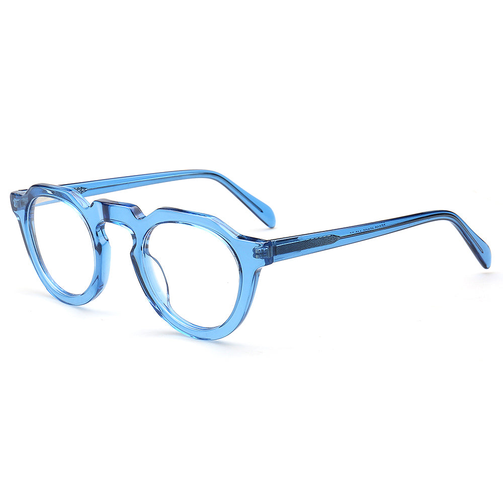 stylish transparent blue eyeglasses frames