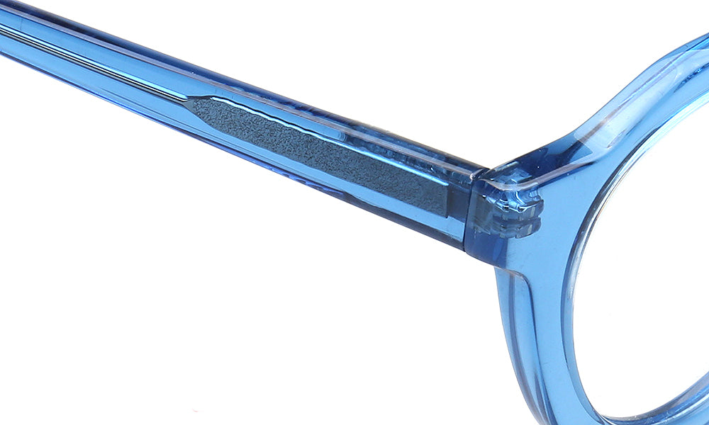 blue temple of acetate retro glasses frames