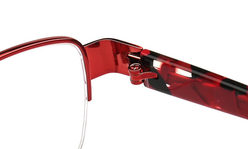 Red rimless eyeglass frames online