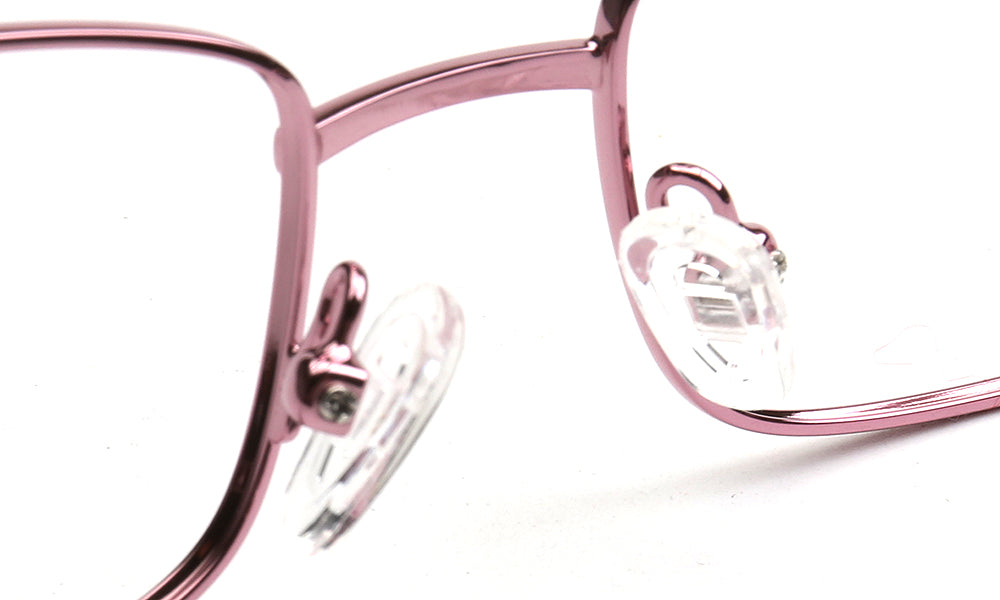 nose pads of pink metal glasses frames