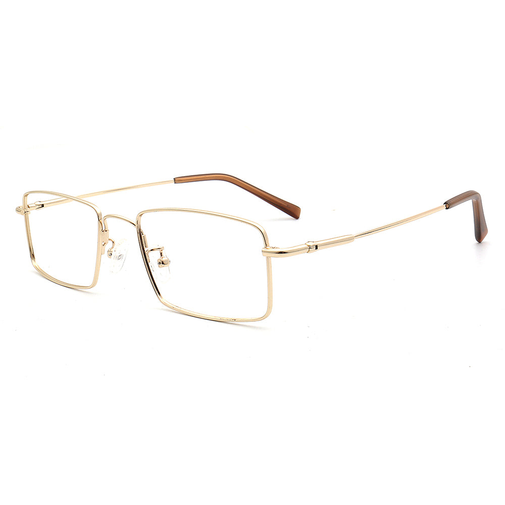 gold mens eyewear rectangle