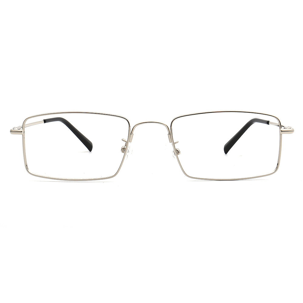 silver mens eyeglasses rectangle 