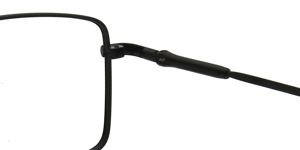 black temple of metal eyeglasses