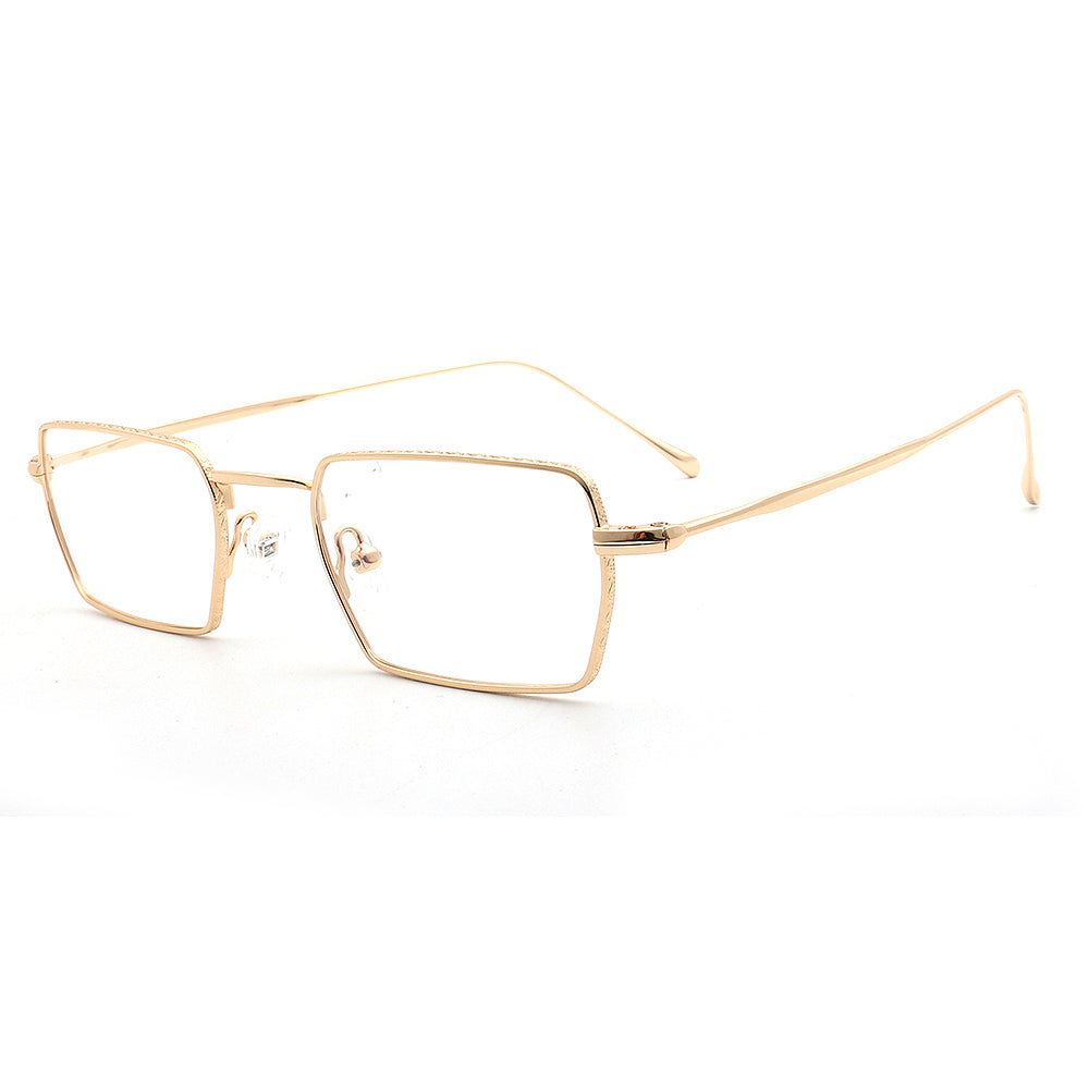 mens rectangle glasses frames classic gold