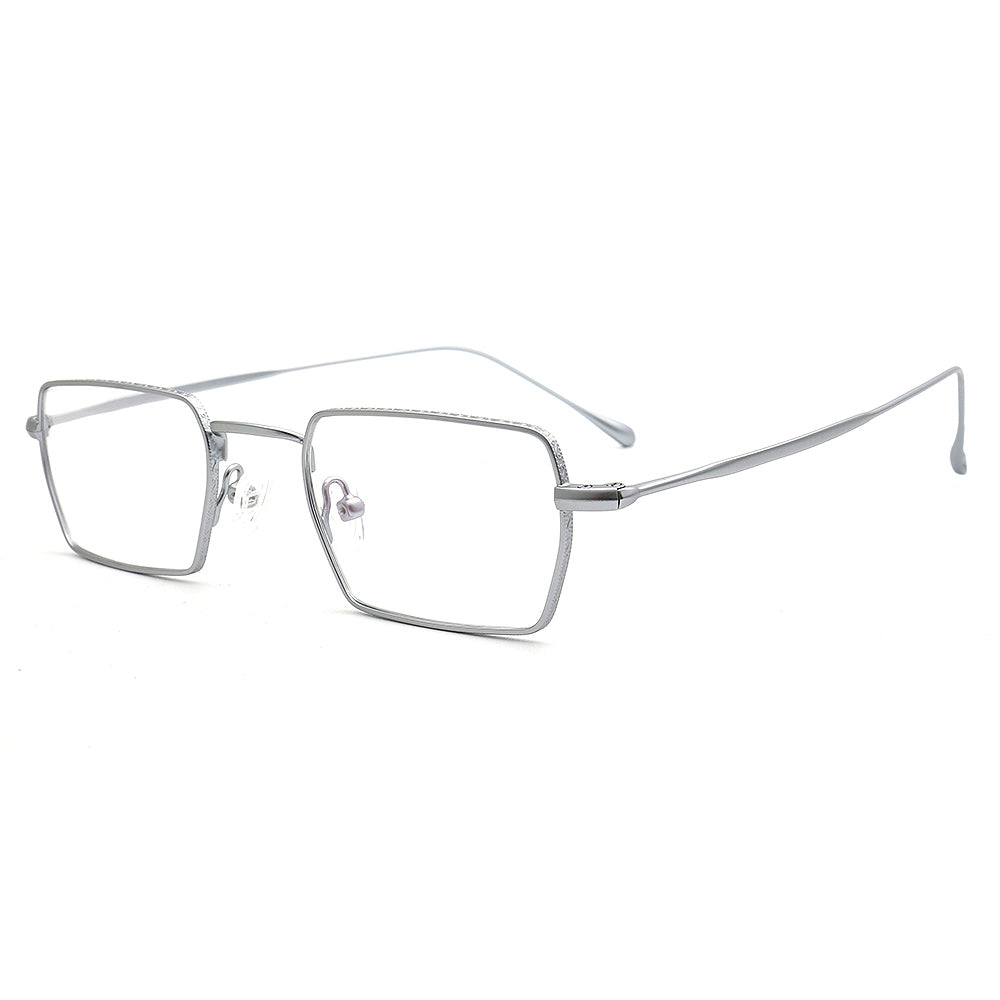 mens silver metal eyeglass frames sauqre