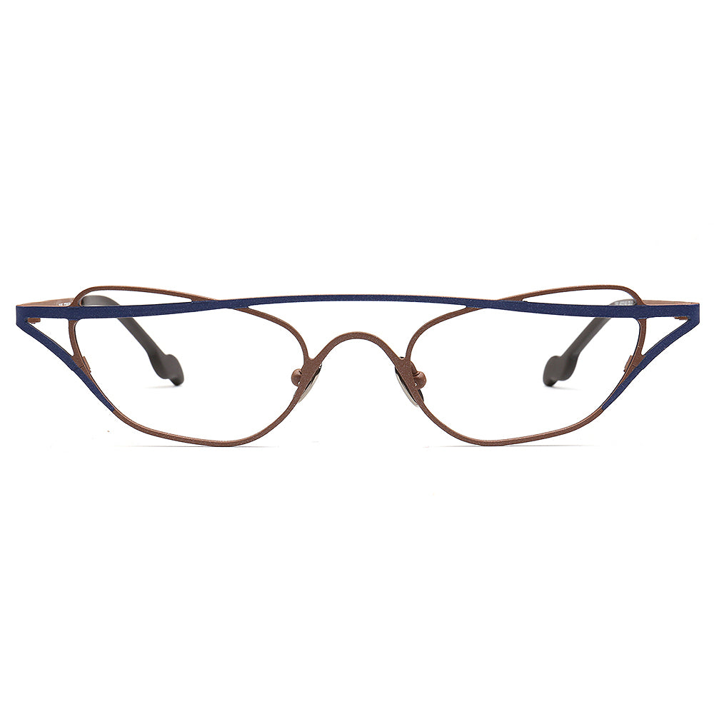 brown purple titanium eyeglasses frames women