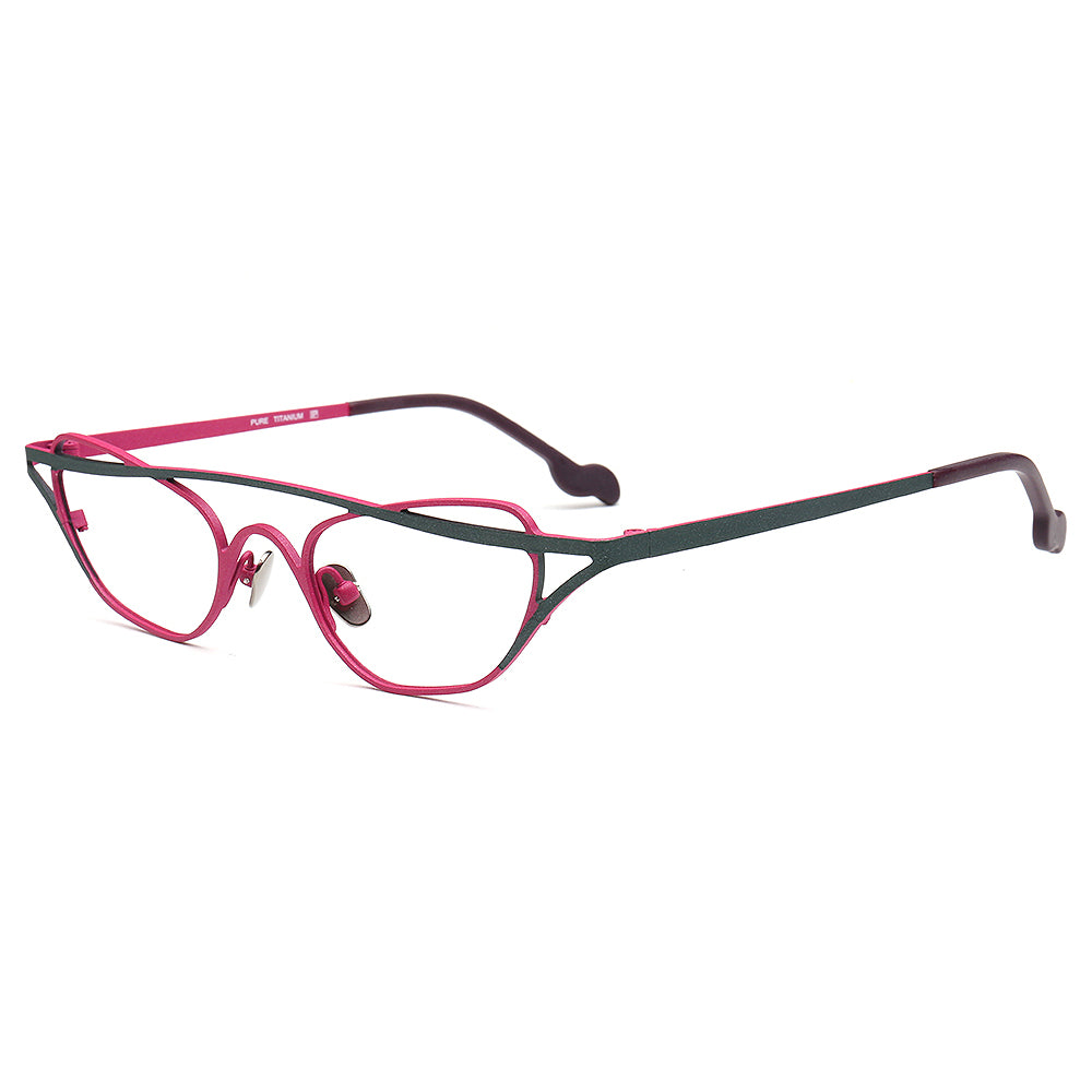 pink titanium eyeglasses frames for women cat eye