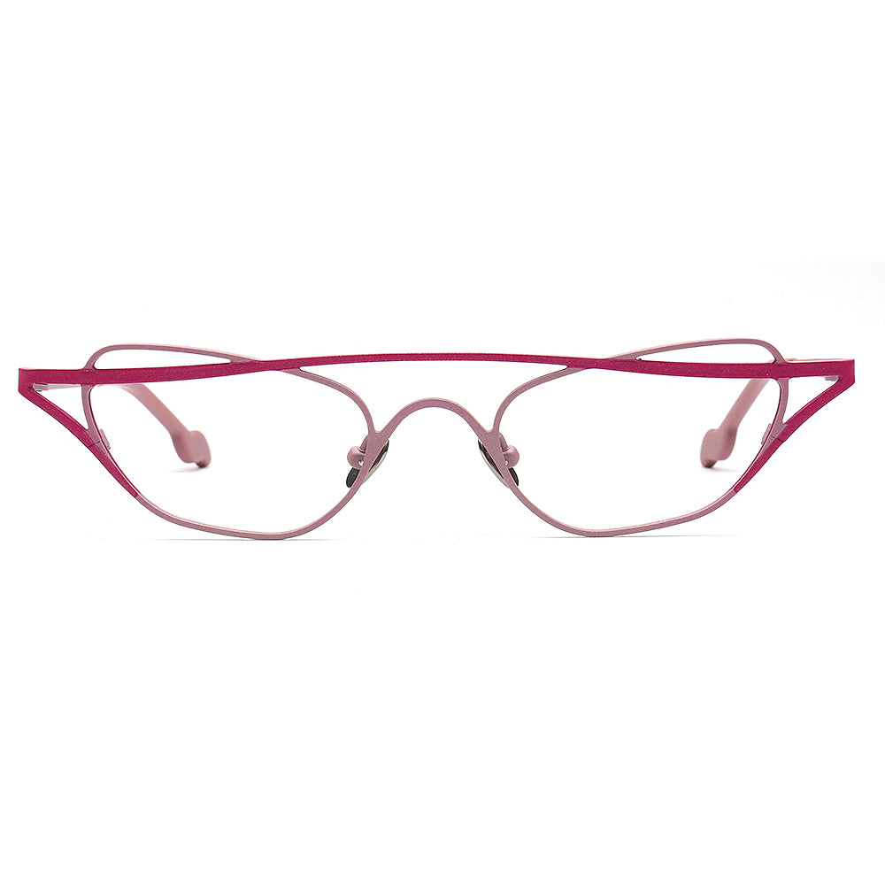 rose pink womens titanium cat eye glasses frames