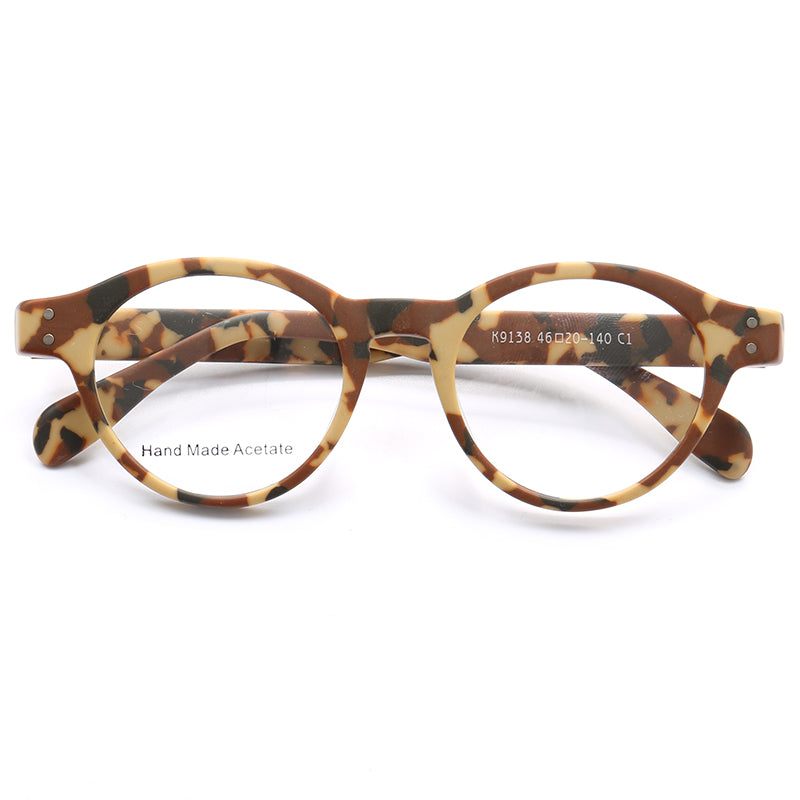 Benedict Fashionable Camo Eyeglasses Frames For Men Modern Women Round Spectacles Camouflage