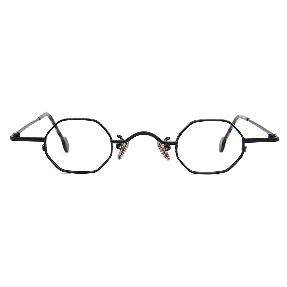 geometric black mens metal eyeglasses frames