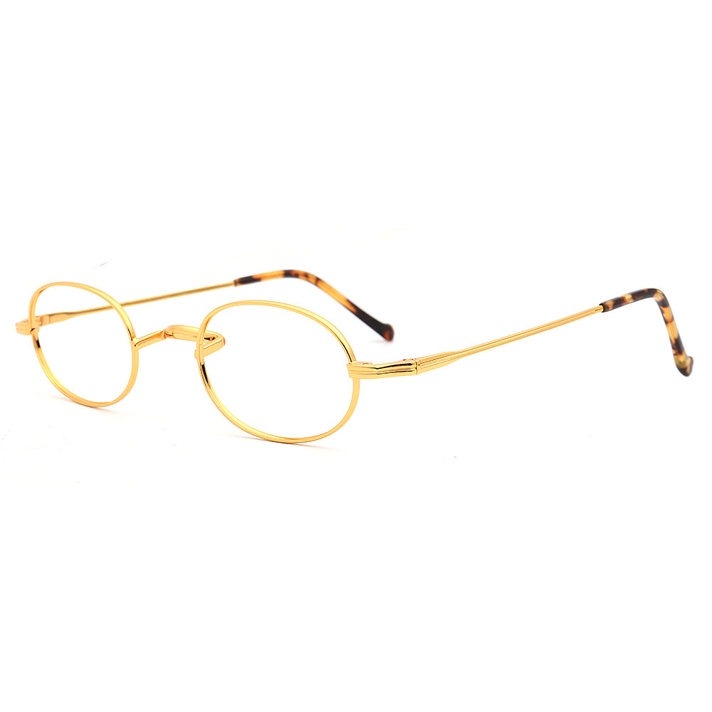 vintage oval titanium eyeglass frames gold