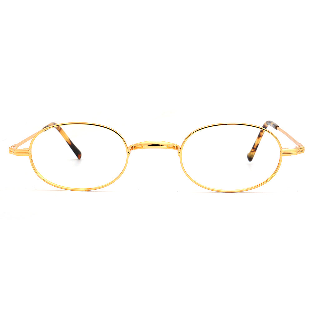 retro gold titanium eyeglasses frames