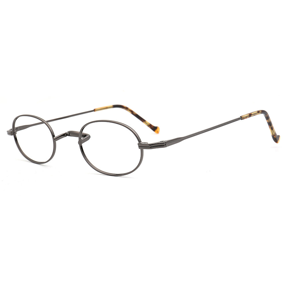 grey titanium spectacles oval