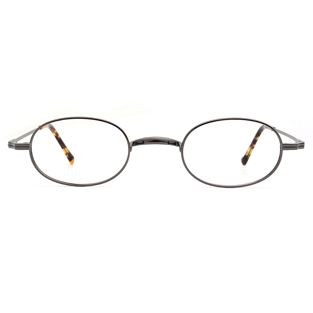 gunmetal oval titanium eyewear frames old school