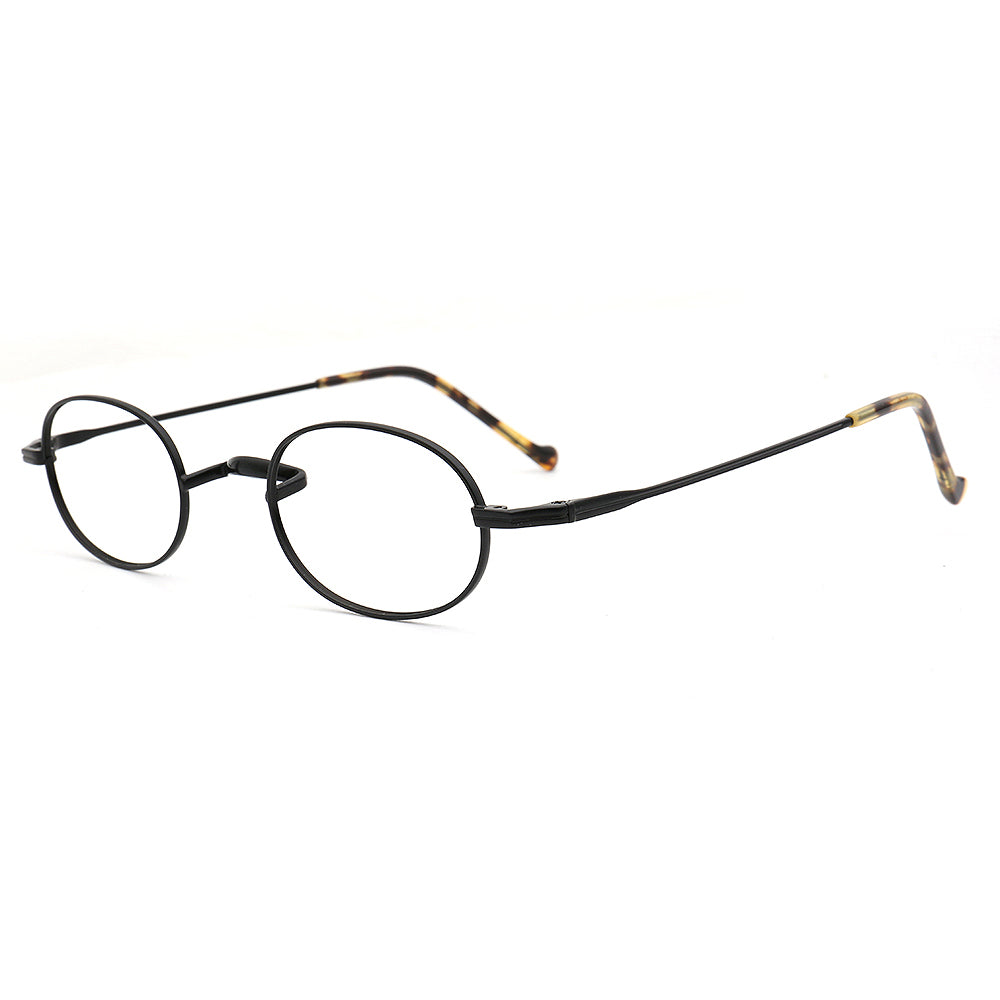 retro oval black titanium glasses frames