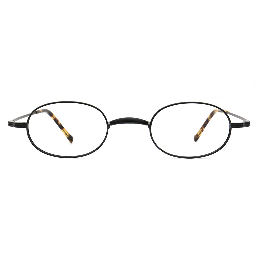 classic black oval titanium eyeglasses frames