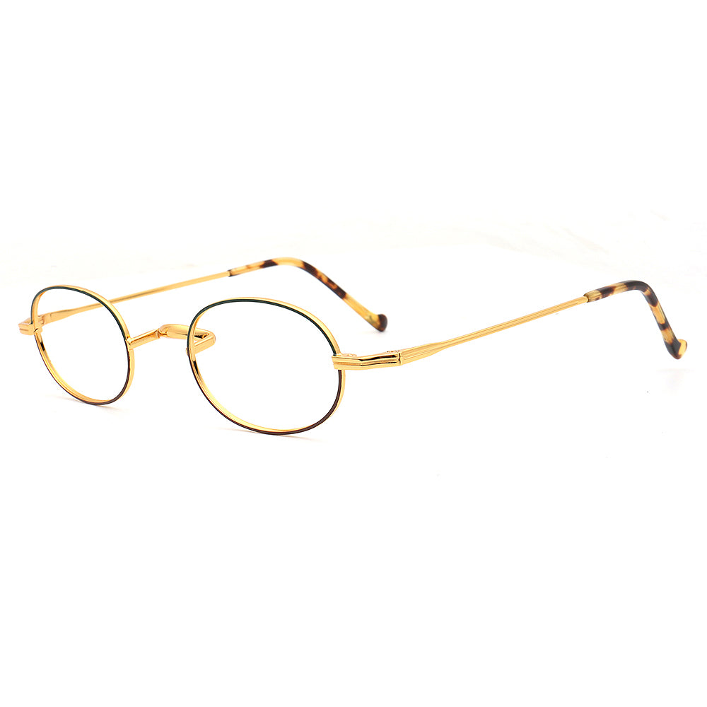 retro black gold oval eyewear frames