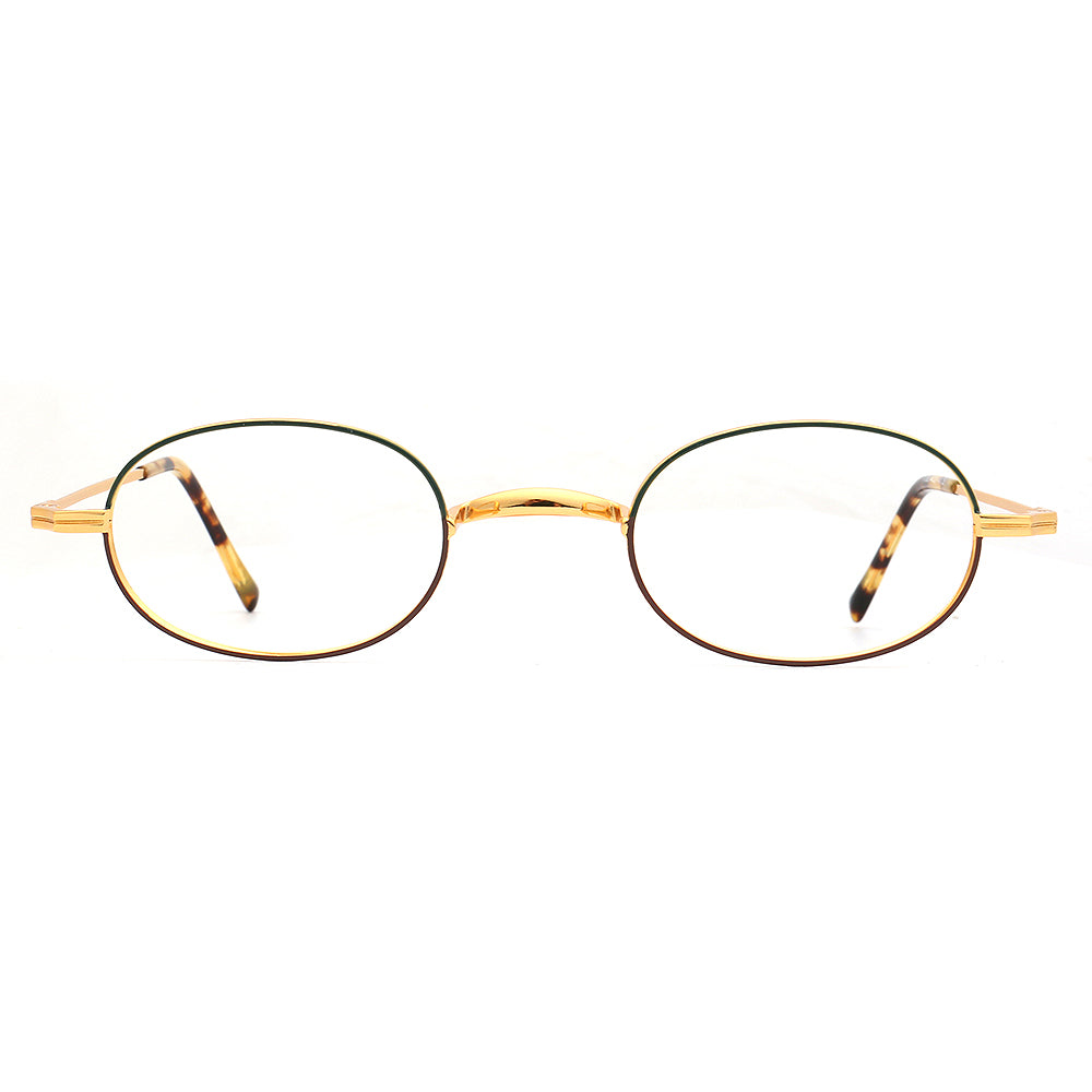 gold black titanium eyeglass frames oval