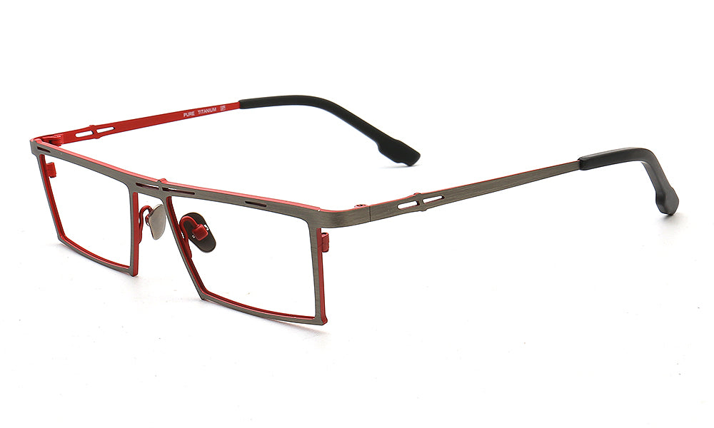 grey glasses frames titanium men