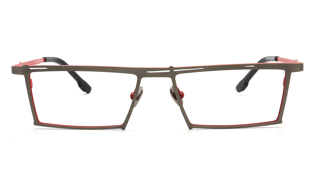 grey red mens titanium spectacles
