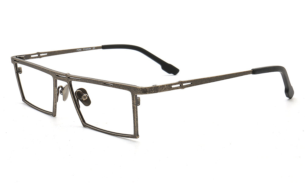 retro bronzed rectangle eyeglass frames