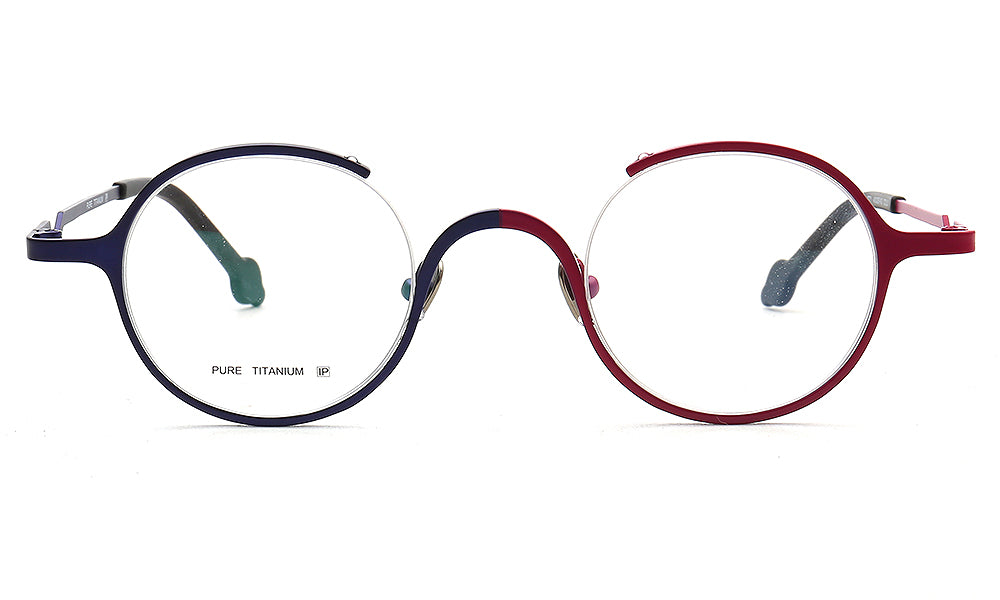 red round eyeglass frames pure titanium