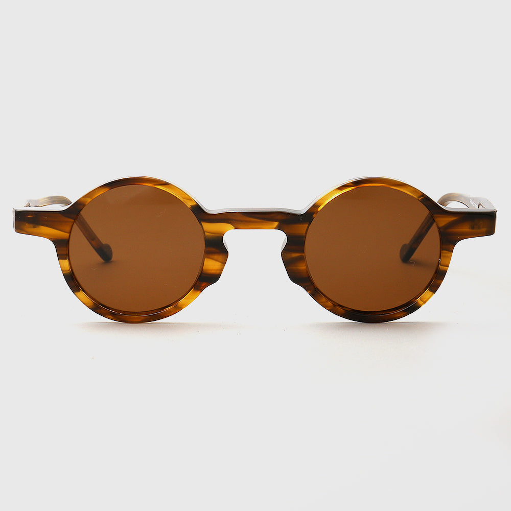 Brown two-toned round polarized sunglasses