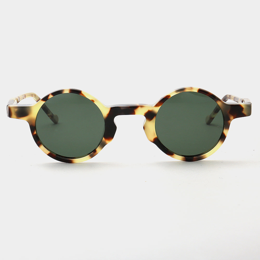 A pair of retro leopard print polarized sunglasses