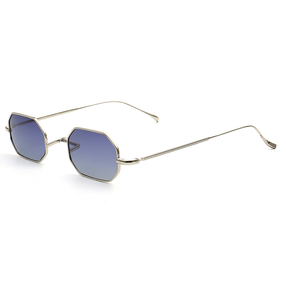 light geometric sunglasses polarized blue