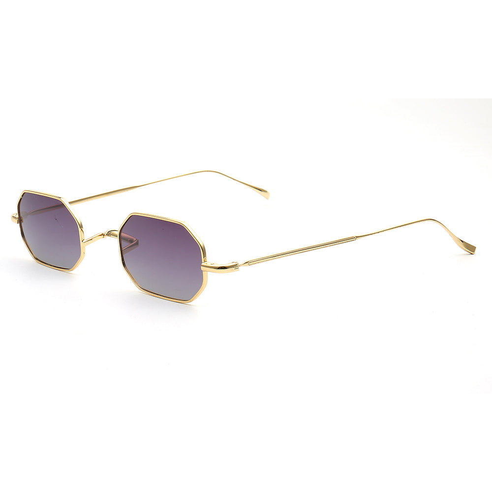 gold modern geometric sunglasses polarized