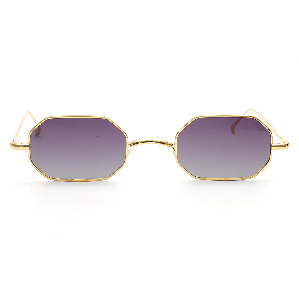 gold vintage geometric sunglasses polarized