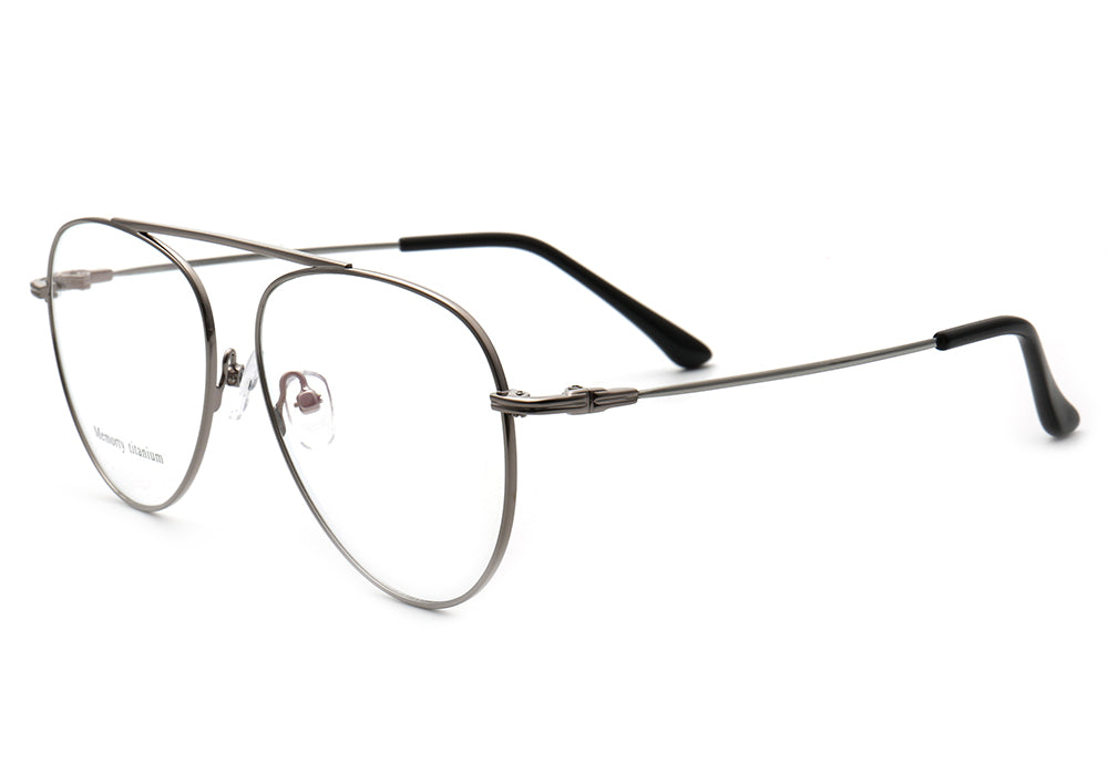 Graham | Flexible Pilot Style Memory Metal Eyewear Frames | Bendable & Pliable Mens Eyeglasses