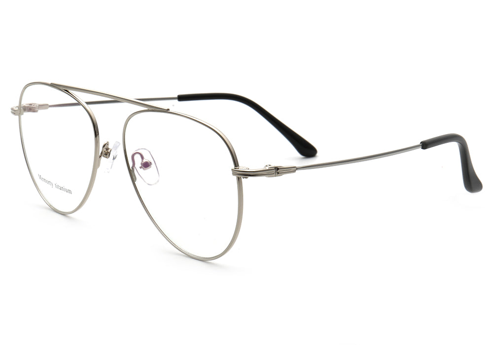 Graham | Flexible Pilot Style Memory Metal Eyewear Frames | Bendable & Pliable Mens Eyeglasses