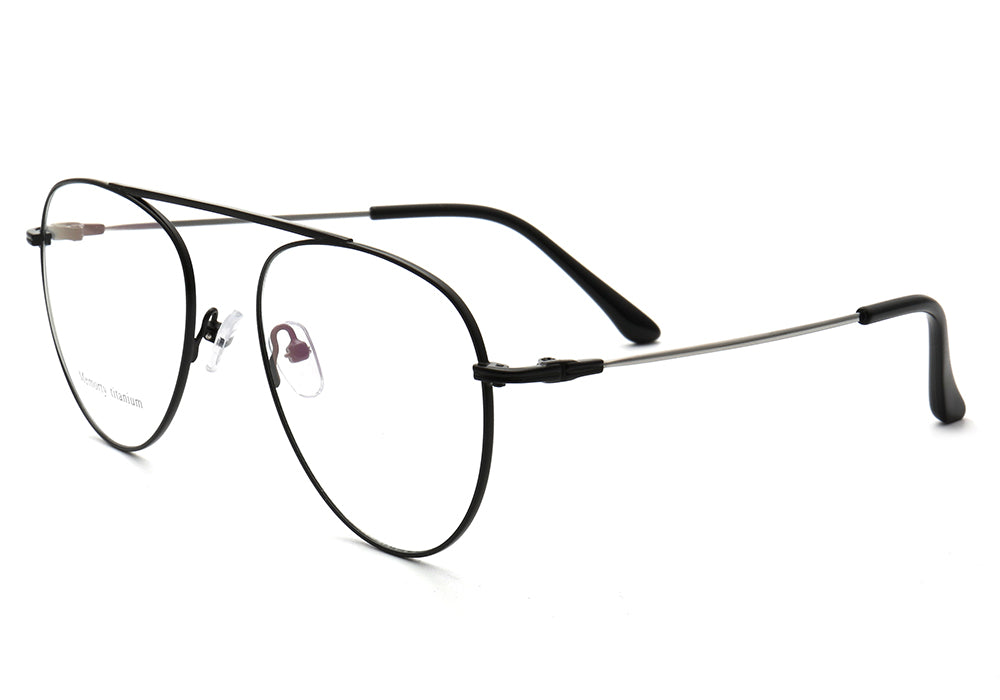 Graham | Flexible Pilot Style Memory Metal Eyewear Frames | Bendable & Pliable Mens Eyeglasses