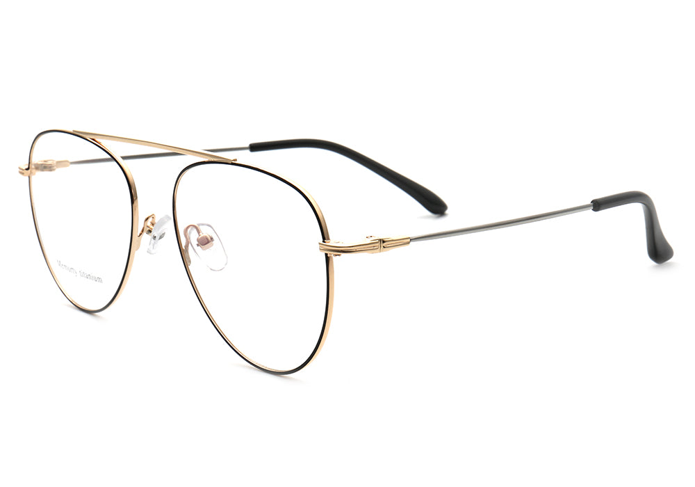 Graham | Flexible Pilot Style Memory Metal Eyewear Frames | Bendable & Pliable Mens Eyeglasses