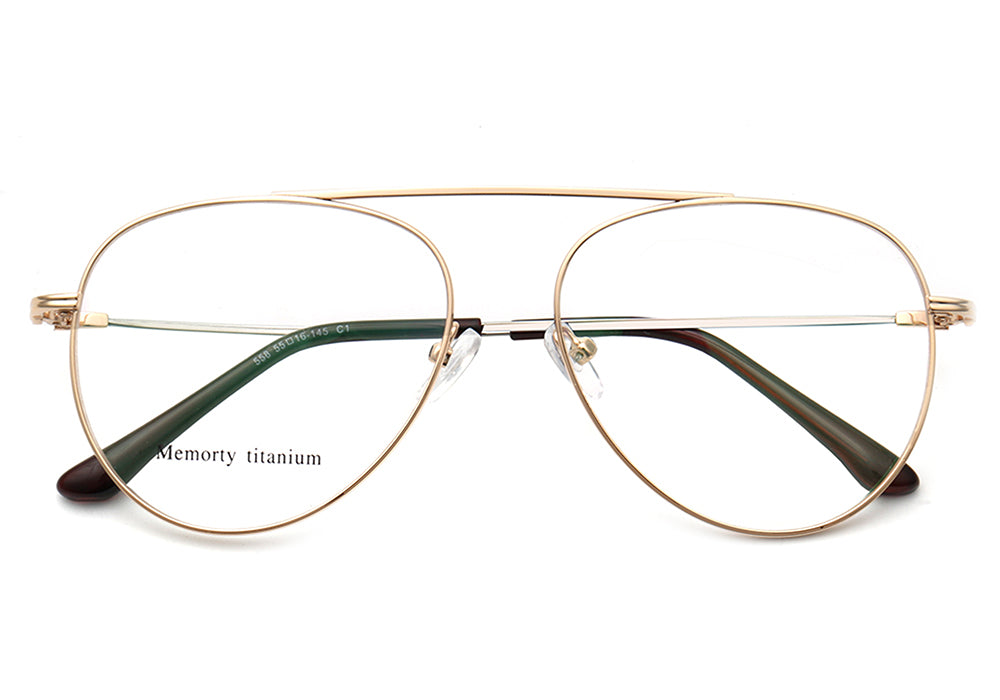 Graham | Flexible Pilot Style Memory Metal Eyewear Frames | Bendable & Pliable Mens Eyeglasses