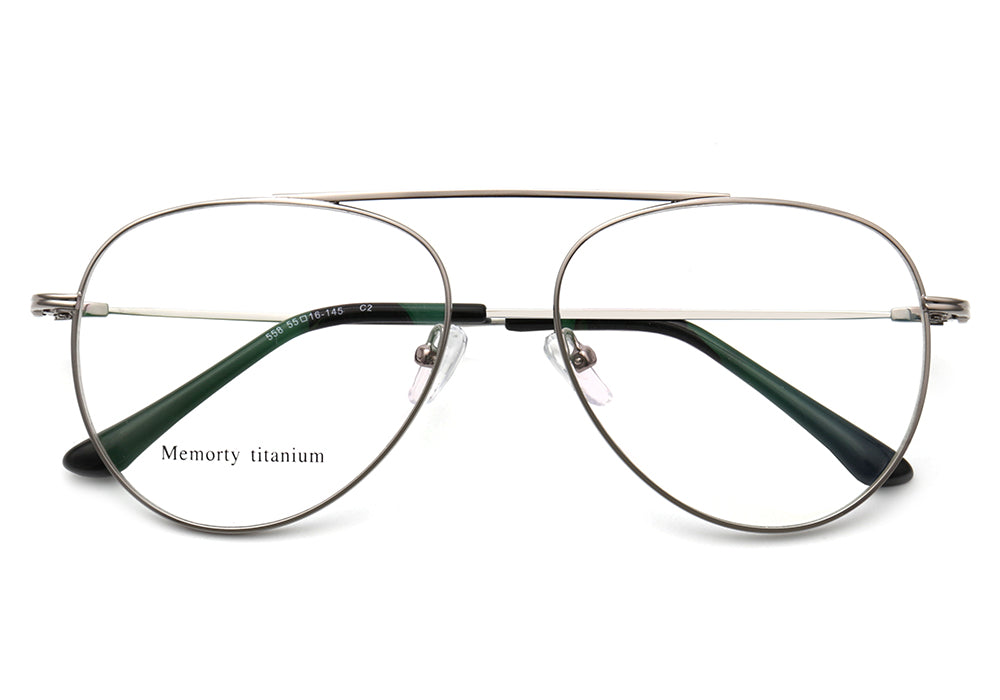 Graham | Flexible Pilot Style Memory Metal Eyewear Frames | Bendable & Pliable Mens Eyeglasses