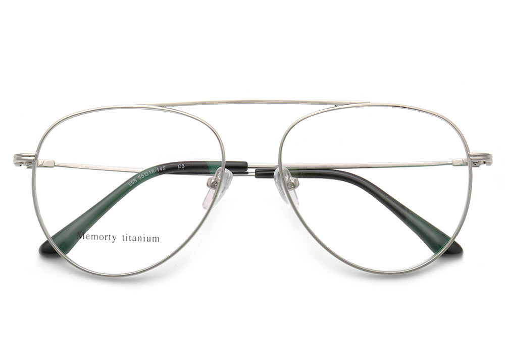 Graham | Flexible Pilot Style Memory Metal Eyewear Frames | Bendable & Pliable Mens Eyeglasses