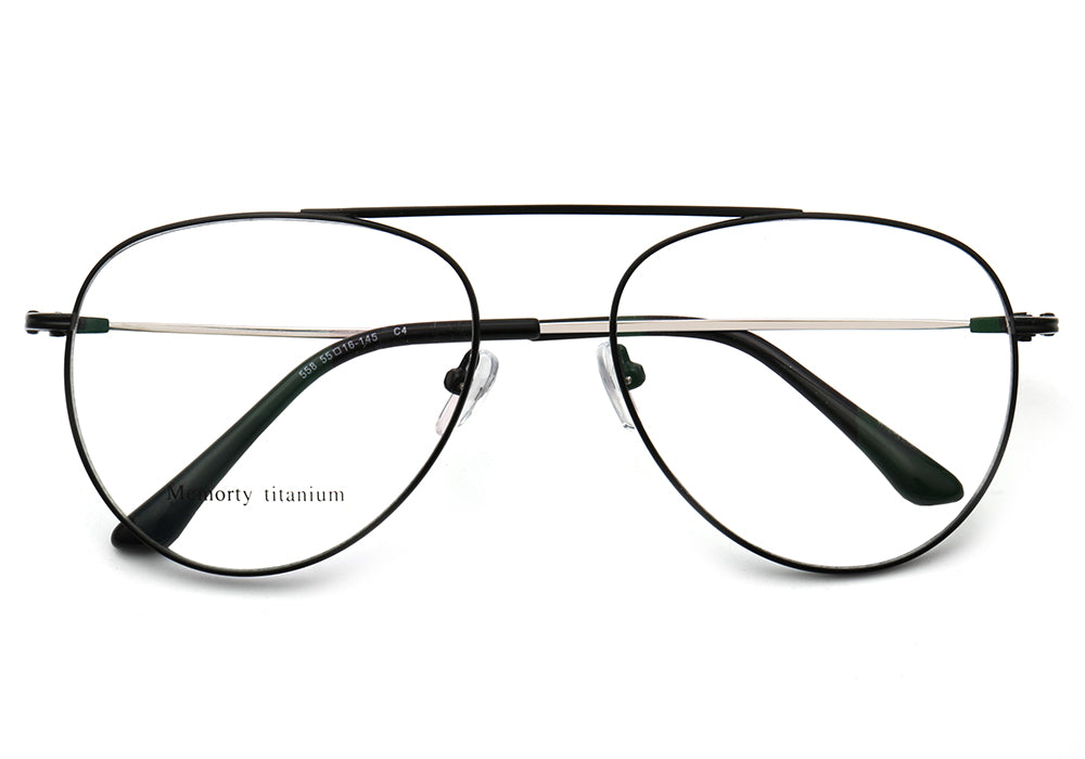 Graham | Flexible Pilot Style Memory Metal Eyewear Frames | Bendable & Pliable Mens Eyeglasses