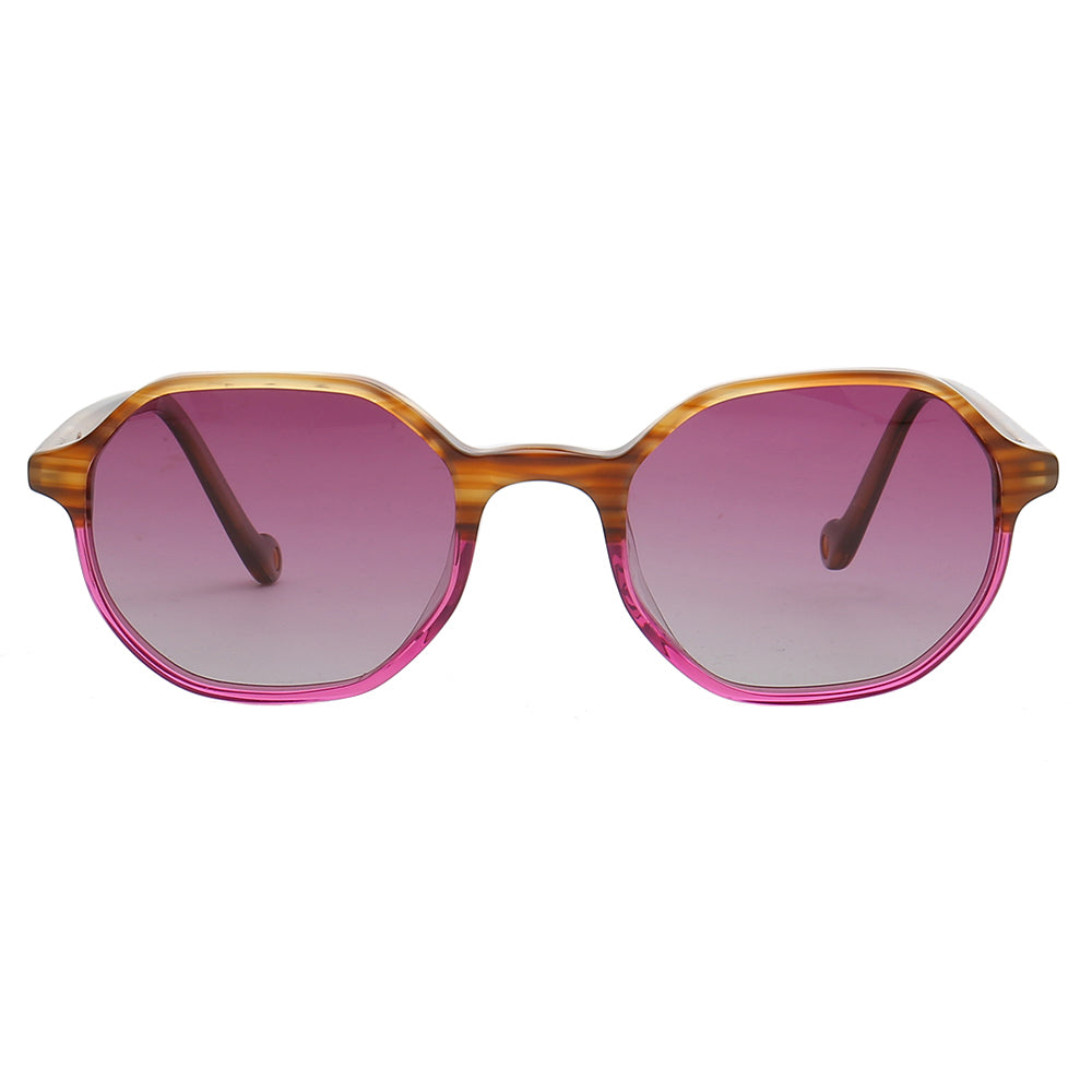 Purple geometric sunglasses polarized women