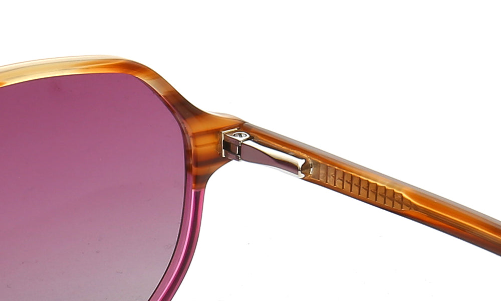 spring hinged of geometric polarized sunglasses 