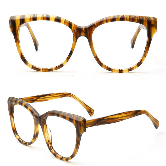 Sunset | Stylish Acetate Eyeglass Frames For Women | Patterned Oversized Full Rim Glasses