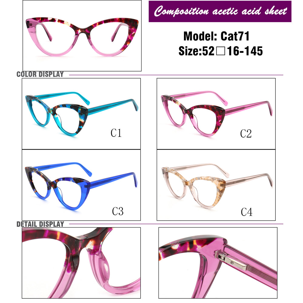 vintage fashionable cay eye glasses frames for women 