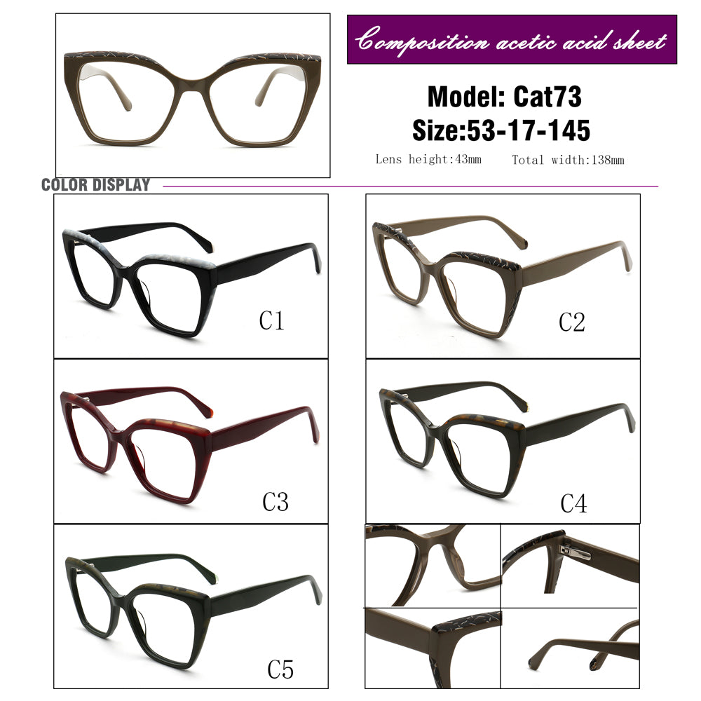 vintage fashionable womens cat eye glasses frames