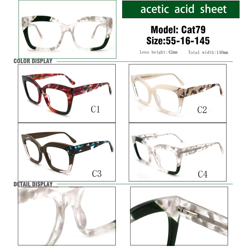 marble stylish oversize eyeglass frames for women