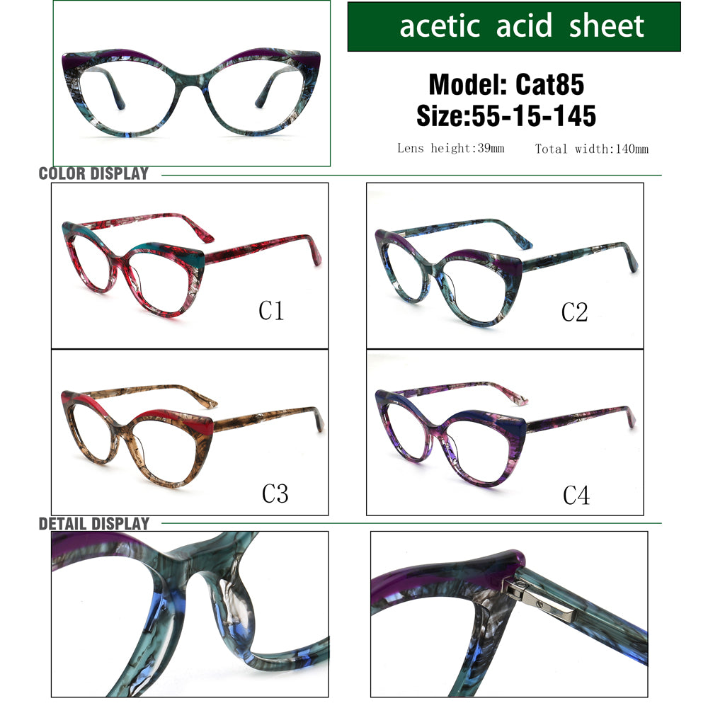 retro womens cat eye glasses frames colorful