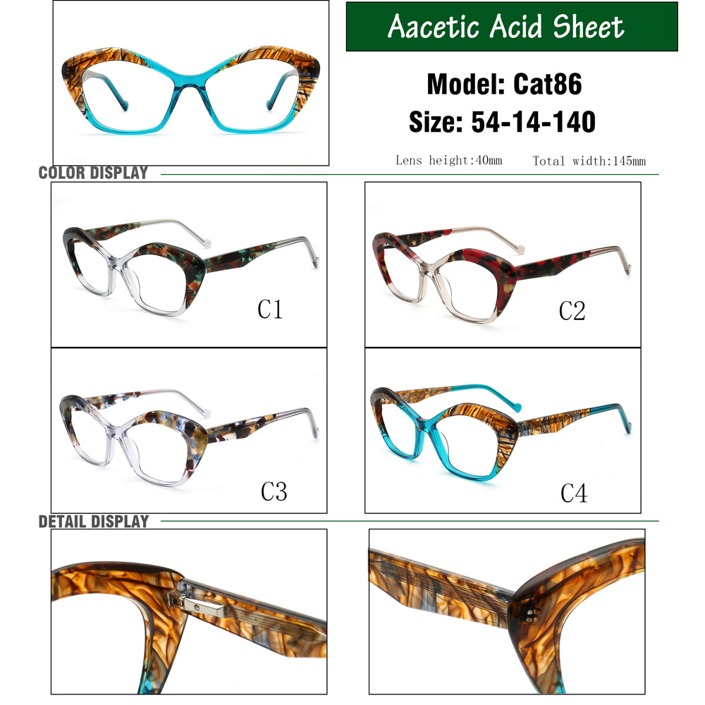 retro women cat eyeglasses frames