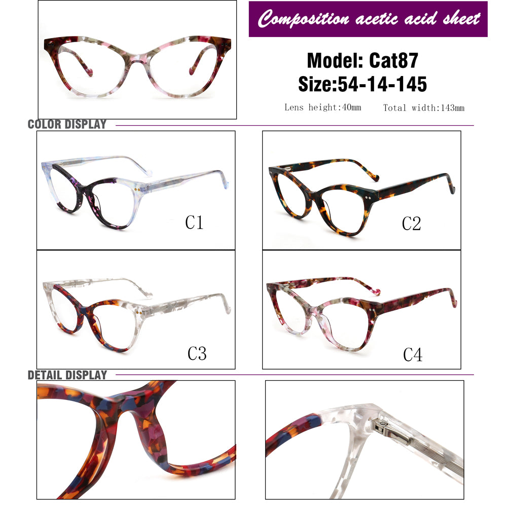 retro two tone glasses frames for women cat eye