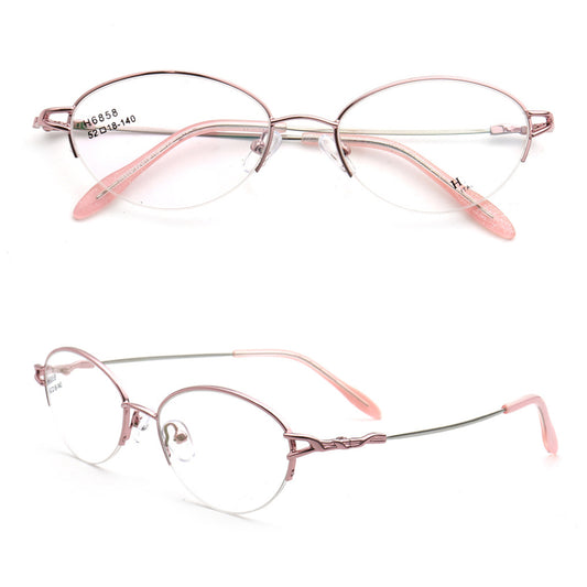 Allegra | Women Flexible Memory Metal Oval Half Rim Eyeglasses Frames